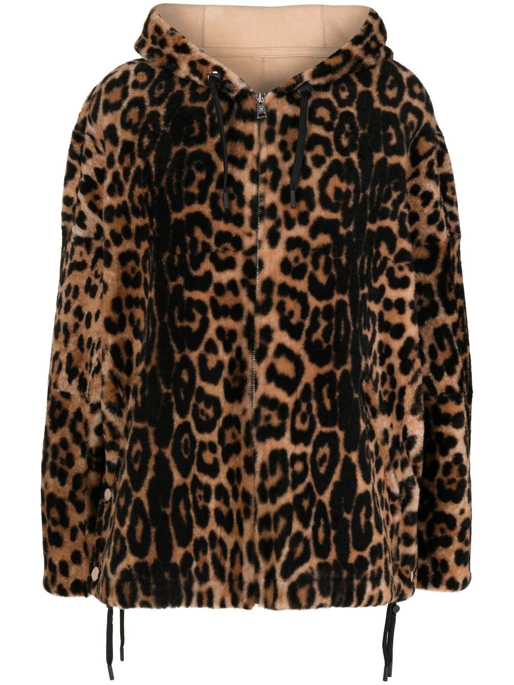 leopard-print faux fur jacket - 1