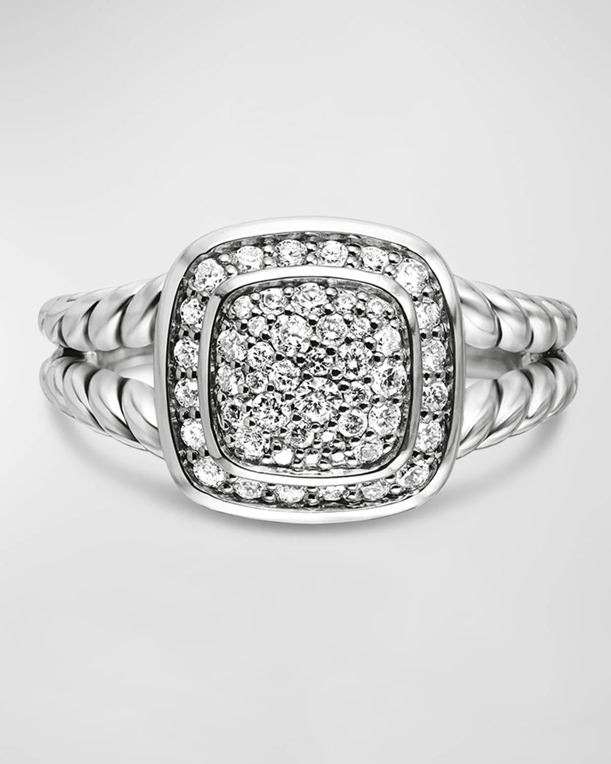 Petite Albion Ring with Diamonds in Silver, 7mm - 1