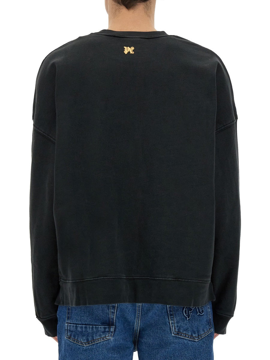 Palm Angels Men "Burning Monogram" Print Sweatshirt - 3