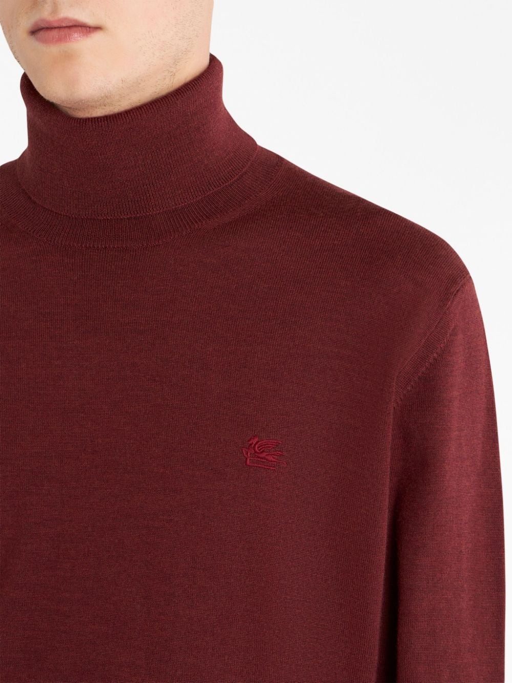 Pegaso-embroidered high-neck jumper - 4