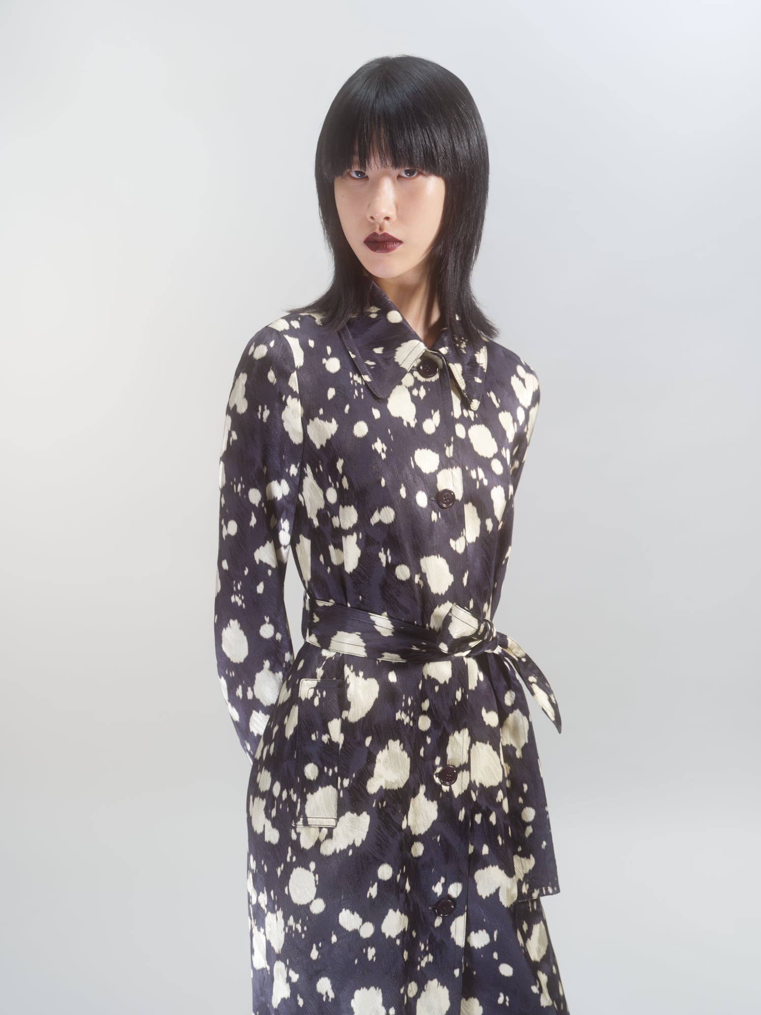 LONG BELTED COAT - 6