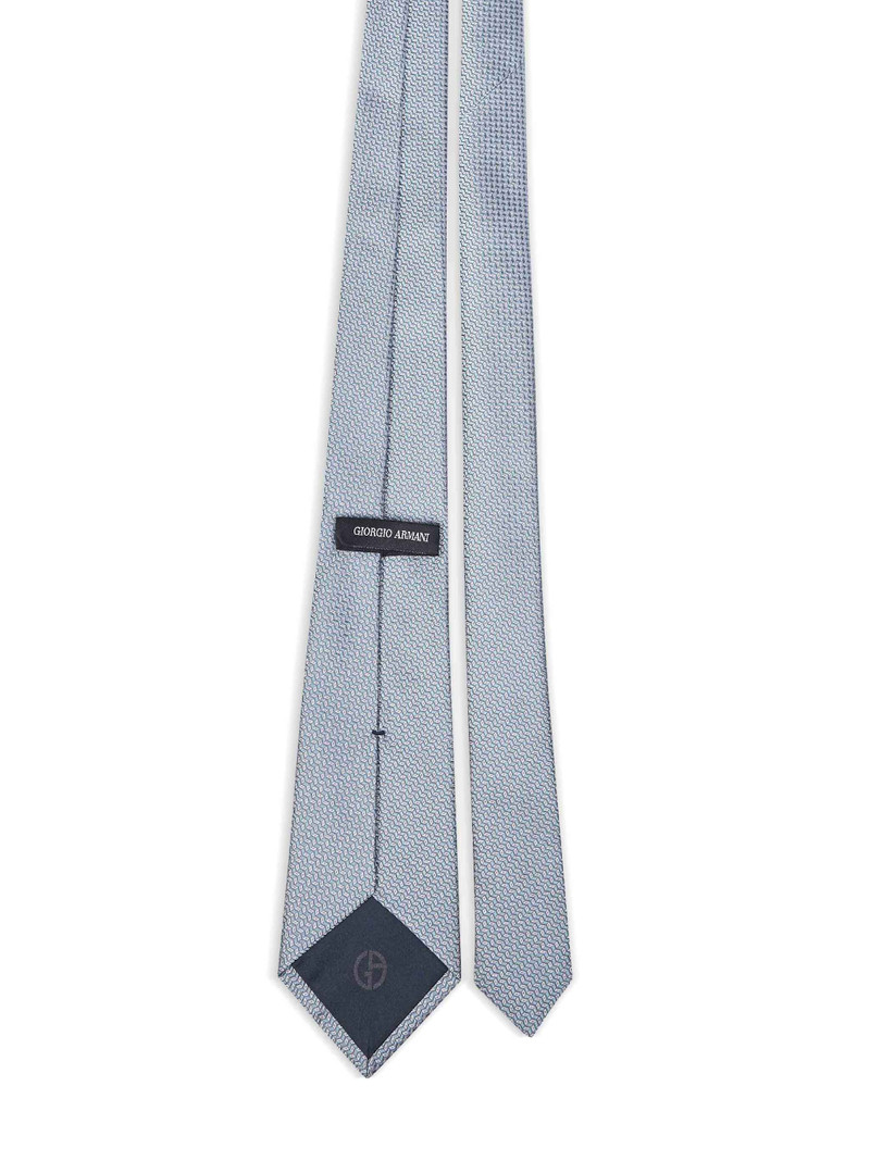 GIORGIO ARMANI Aquamarine jacquard silk tie outlook