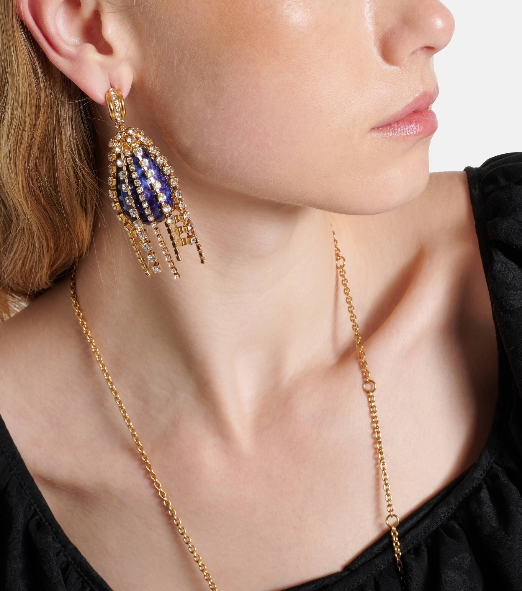 Crystal-embellished drop earrings - 3