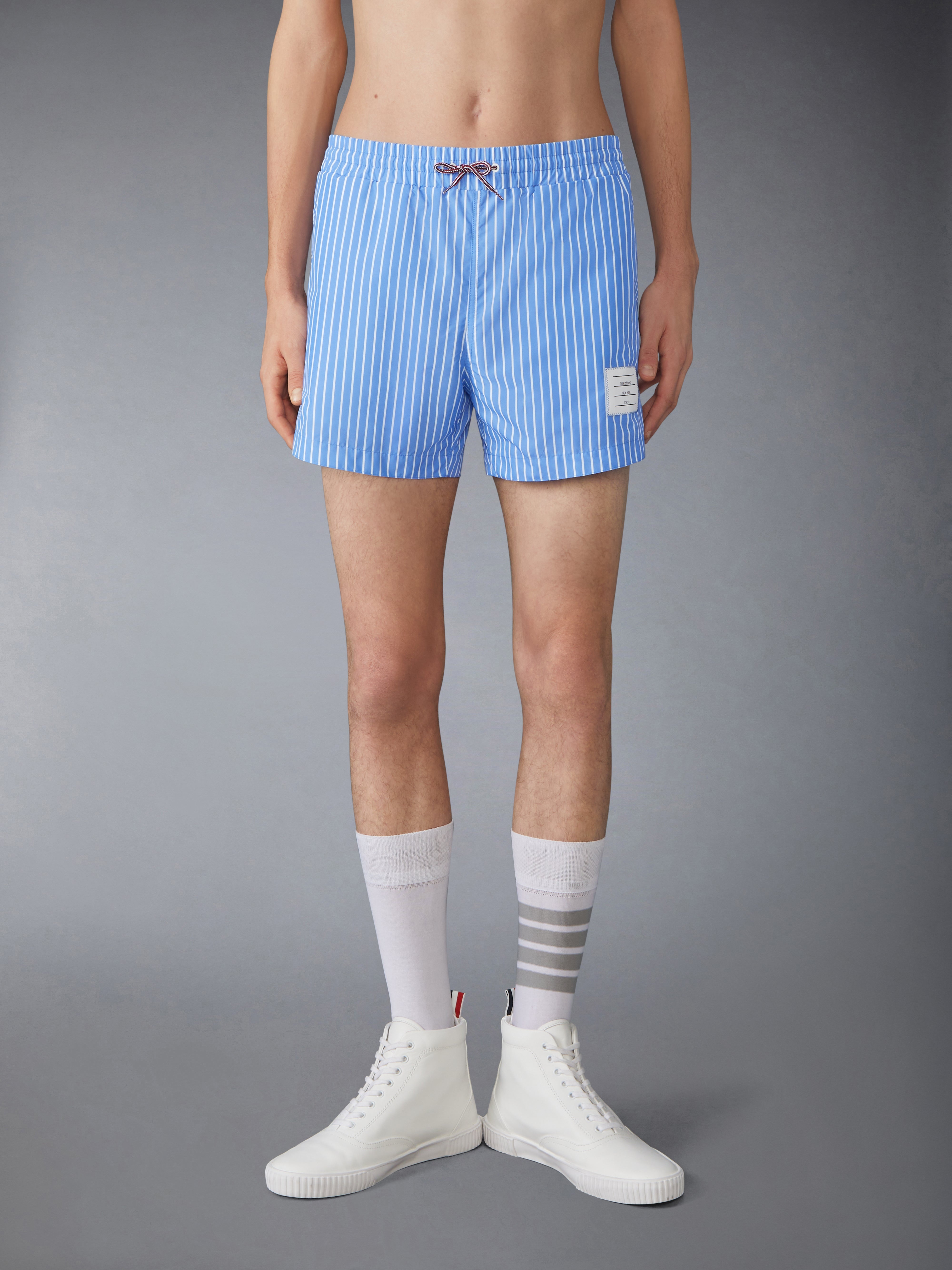 PINSTRIPE PRINTED TECH SWIM SHORTS - 2