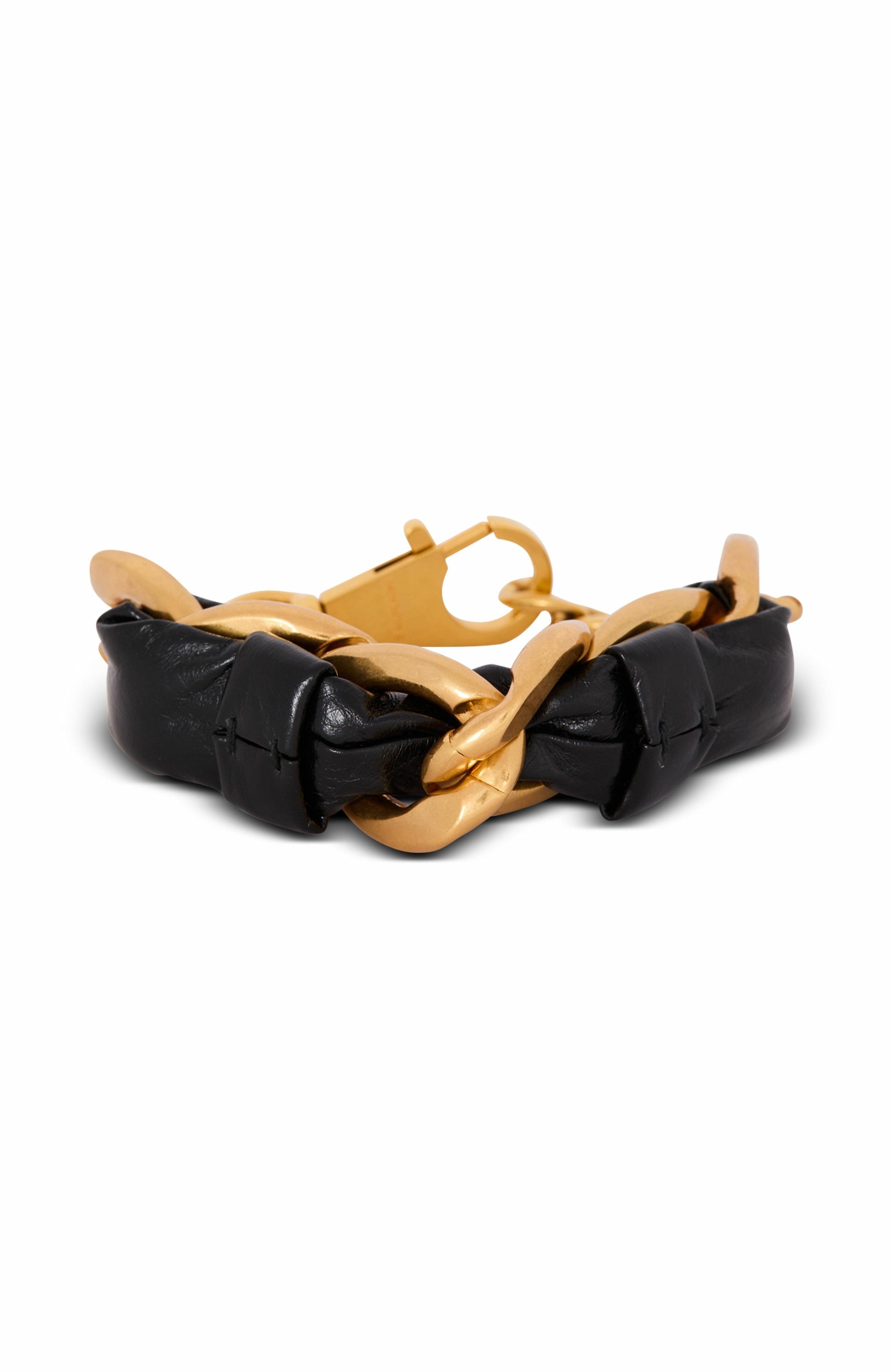 Balmain 1945 Soft chain and leather bracelet in Black at Nordstrom - 1
