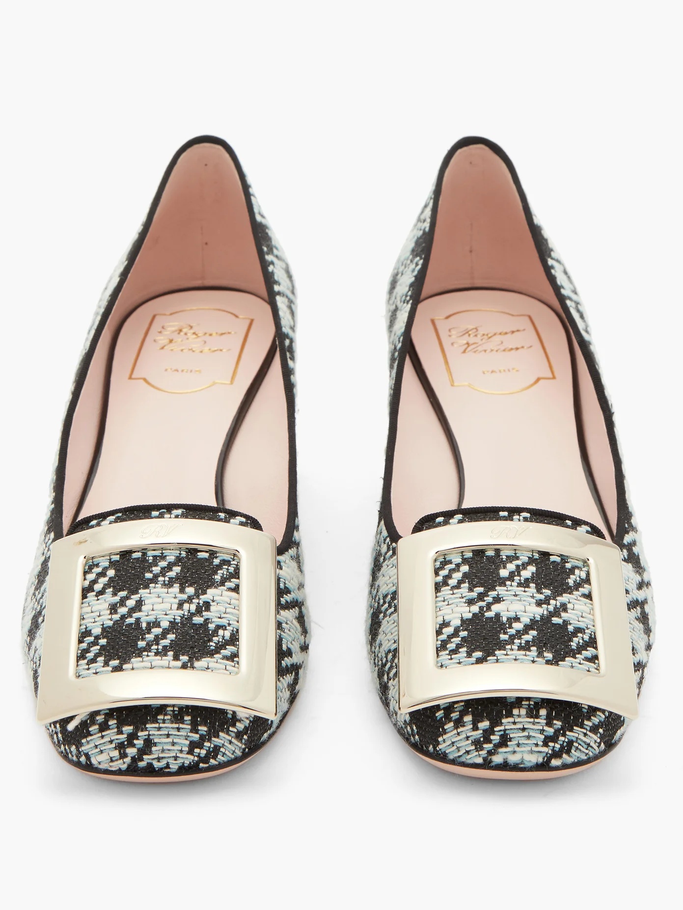 Très Vivier buckled tweed pumps - 5