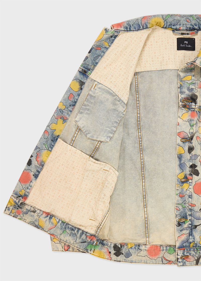 'Good Fortune Floral' Print Denim Jacket 4