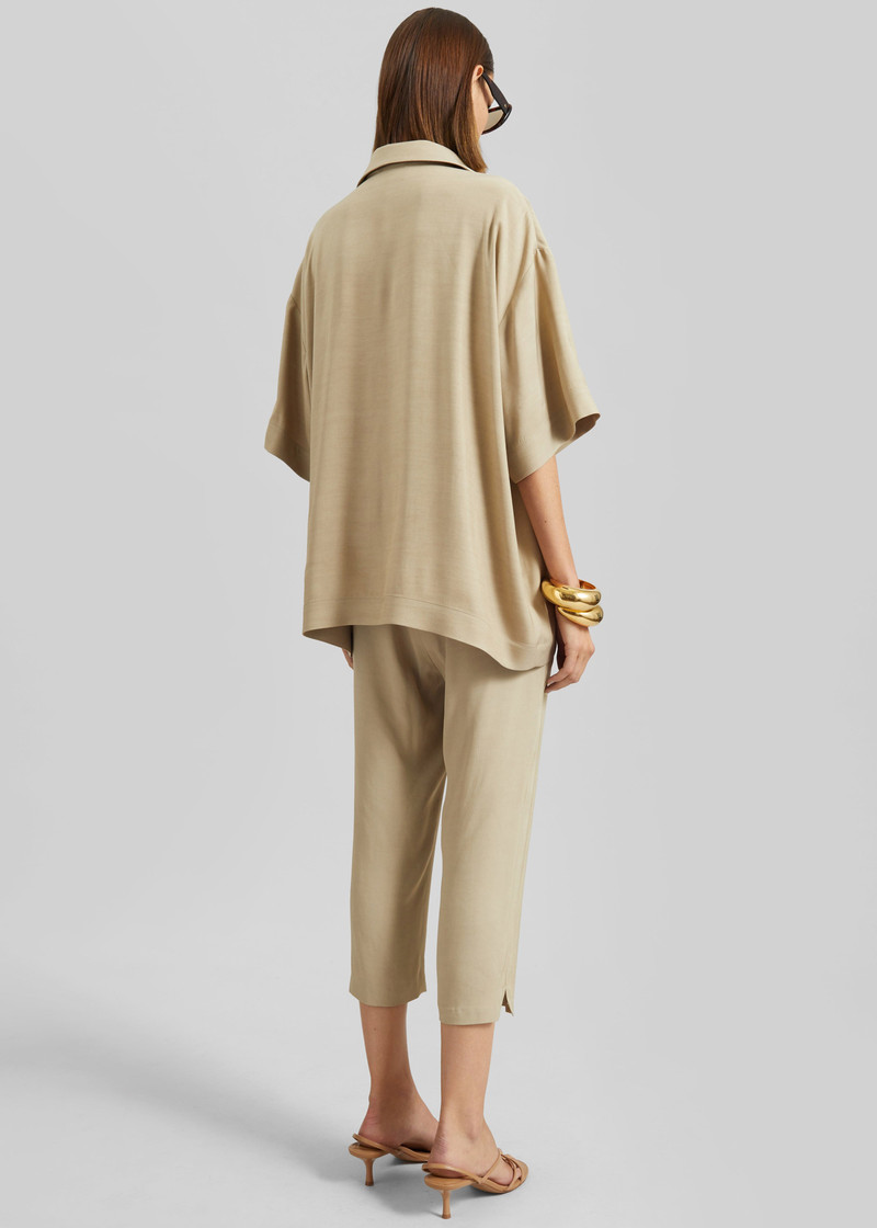 Eda Fluid Polo Shirt - Beige 7