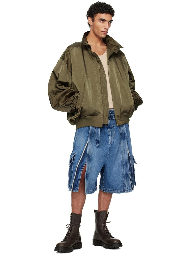 HED MAYNER Khaki Stowaway Hood Bomber Jacket outlook