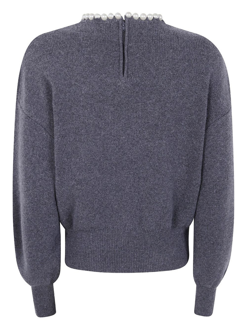 ESSENTIEL ANTWERP pearl-embellished wool sweater outlook