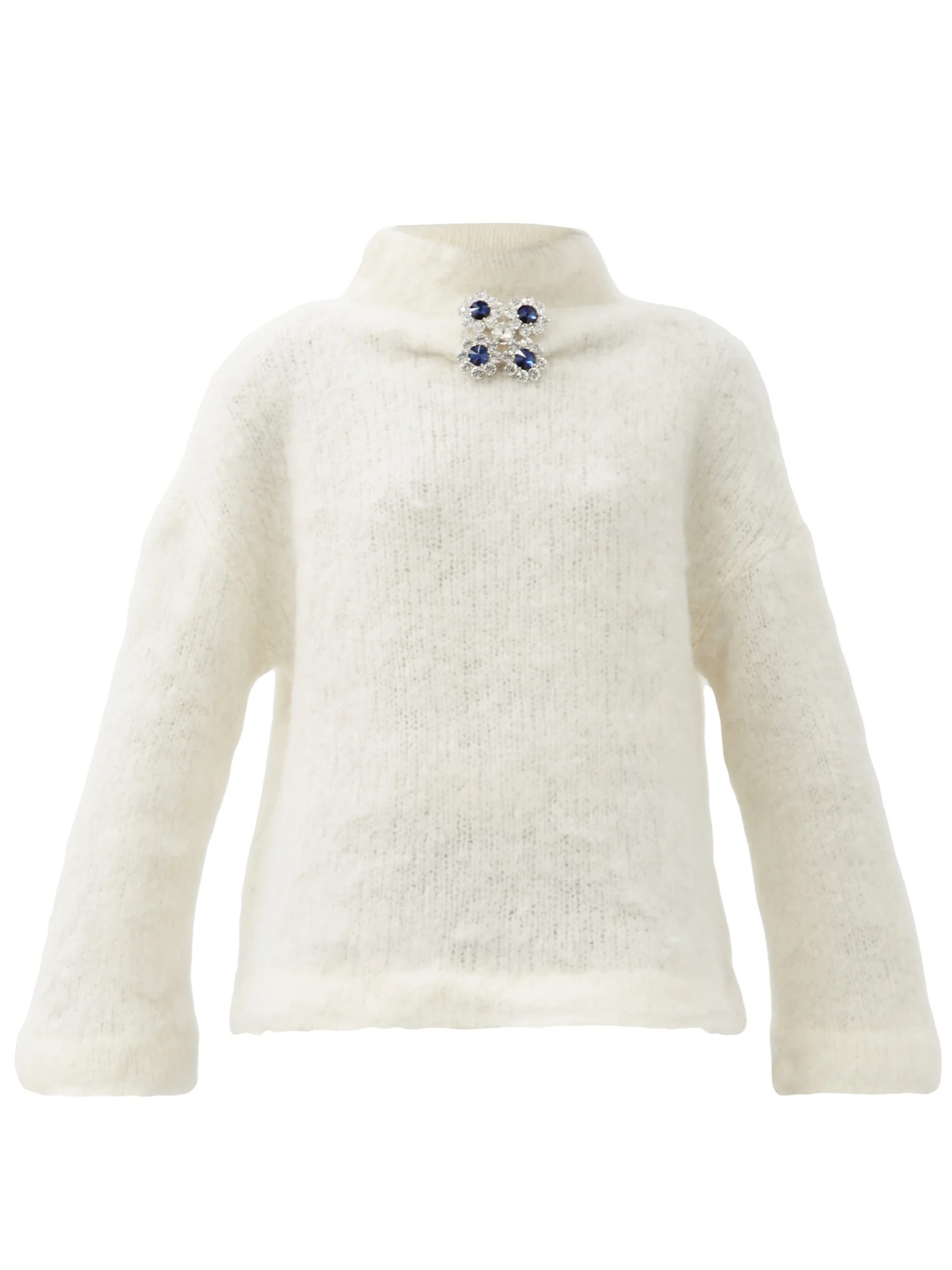 Crystal-embellished wool-blend sweater - 1