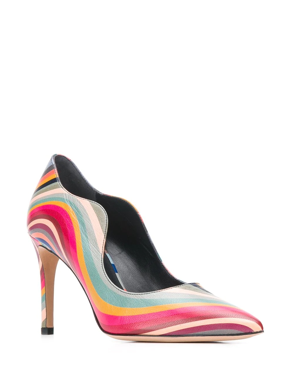 striped-print 95mm pointed-toe pumps - 2