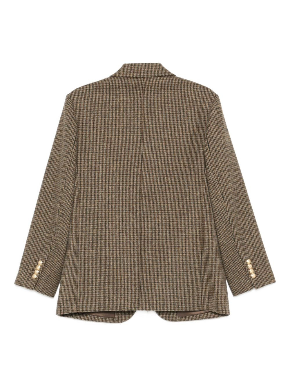 houndstooth gold-button blazer - 3