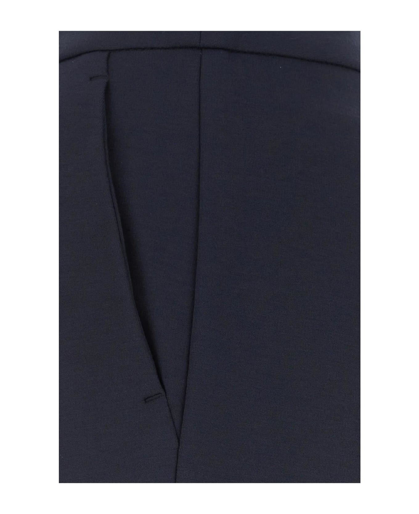 Midnight Blue Stretch Viscose Blend Pegno Pant - 3