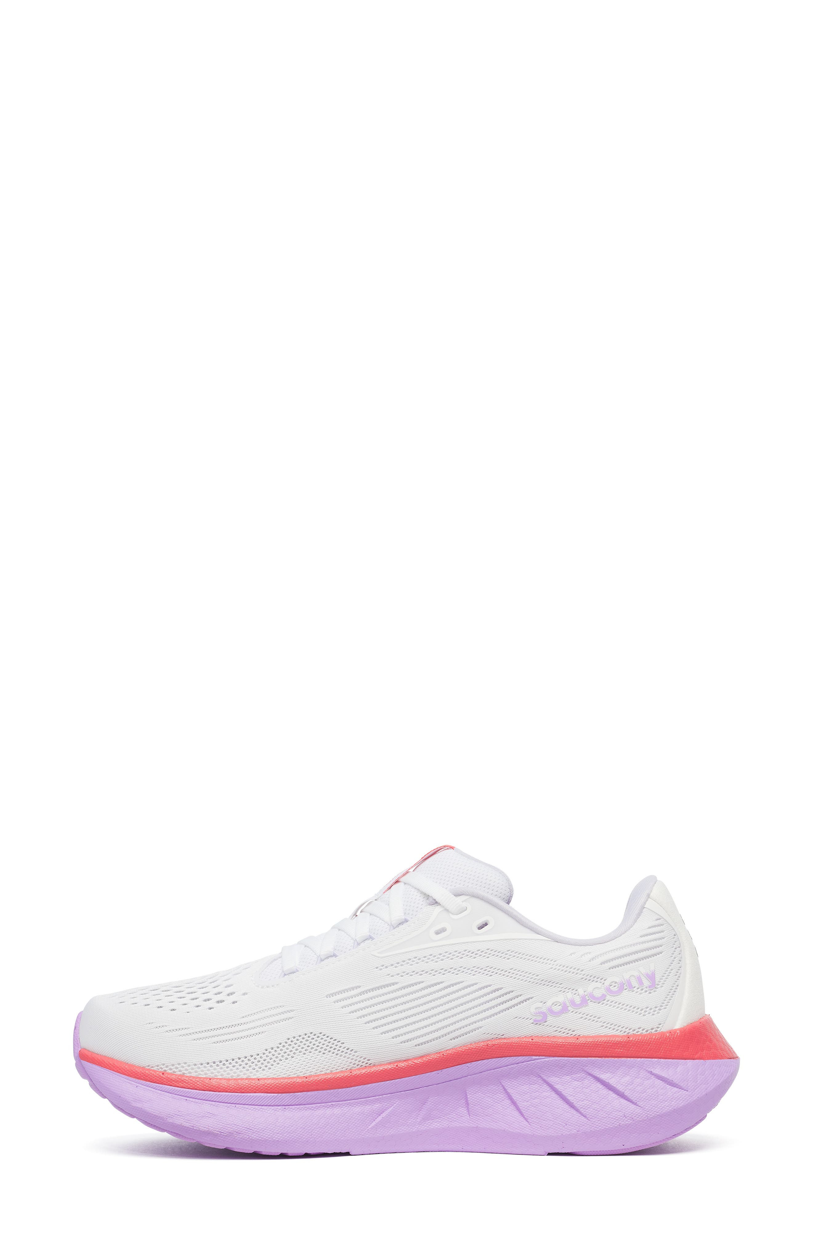 Saucony Ride 18 Running Shoe in White/Coral at Nordstrom - 4