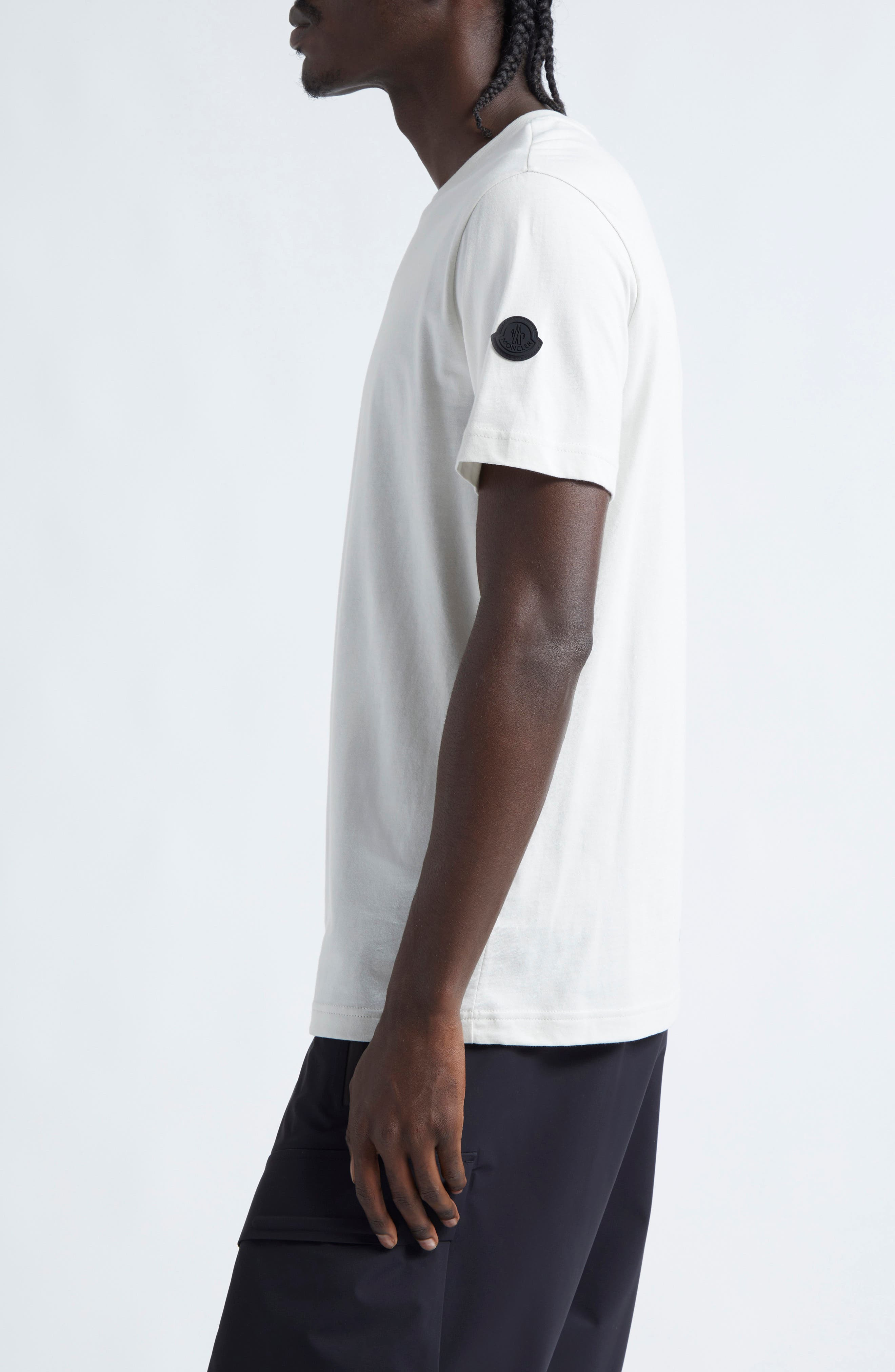 Moncler Cotton Logo Patch T-Shirt in Open Gray at Nordstrom - 3
