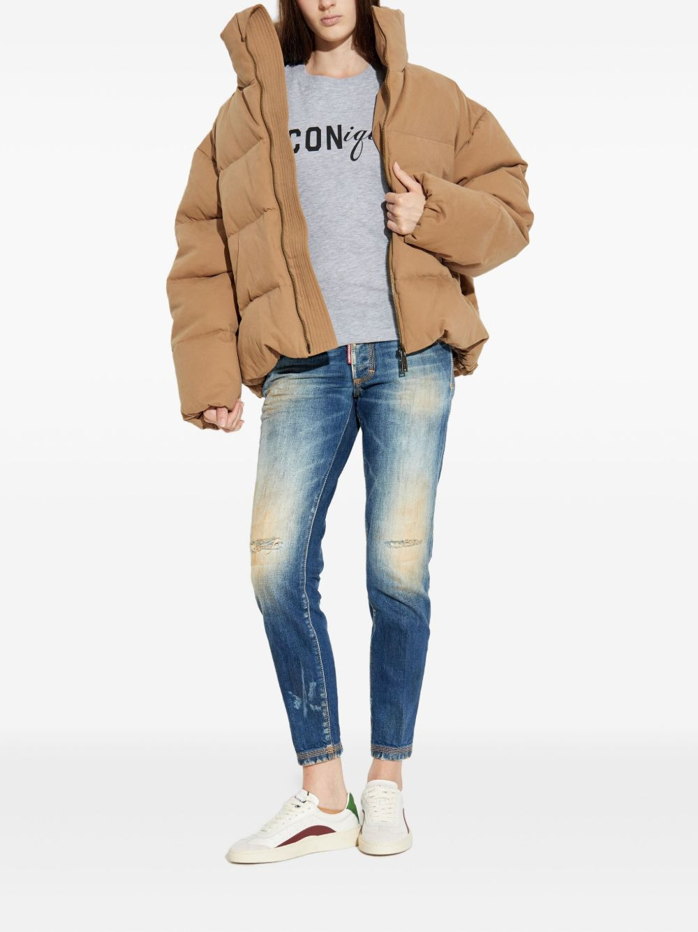 deer-print quilted jacket - 2