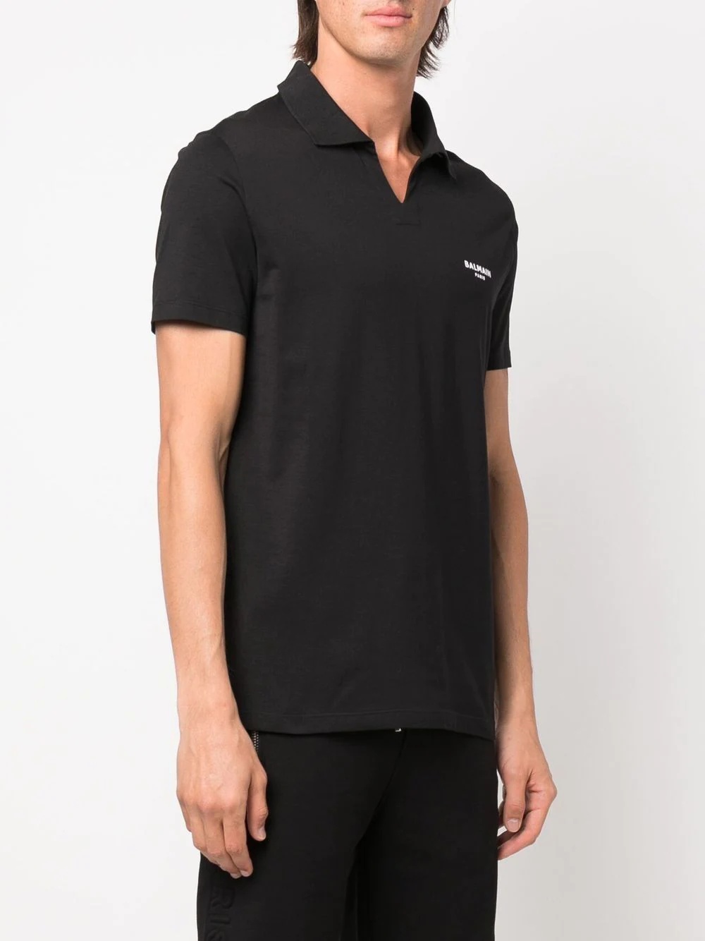 wingtip-collar cotton polo shirt - 3