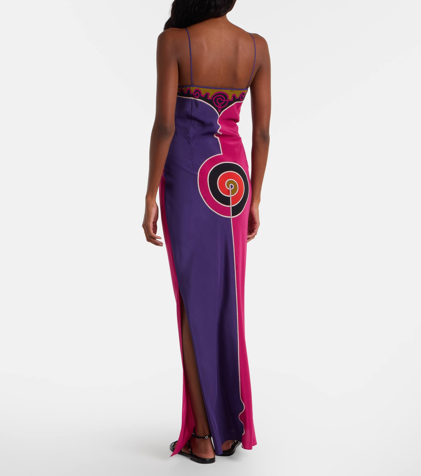 Printed silk crêpe de chine maxi dress - 3