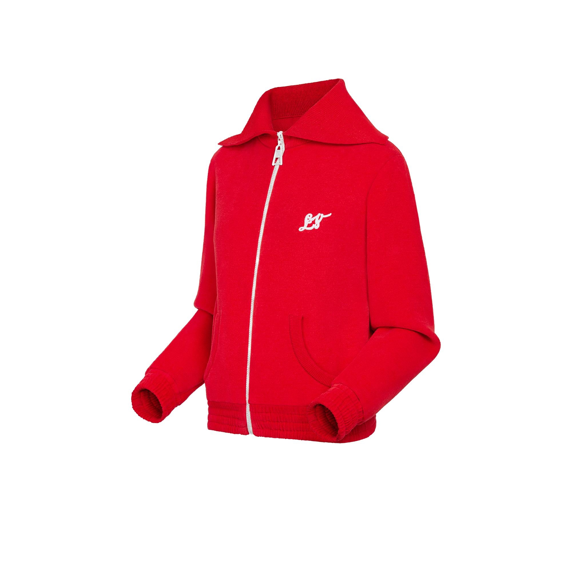 Long-Sleeved Red Lv Zip Jacket - 2