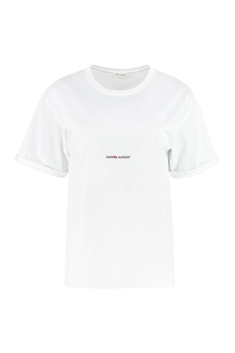 SAINT LAURENT COTTON CREW-NECK T-SHIRT - 1