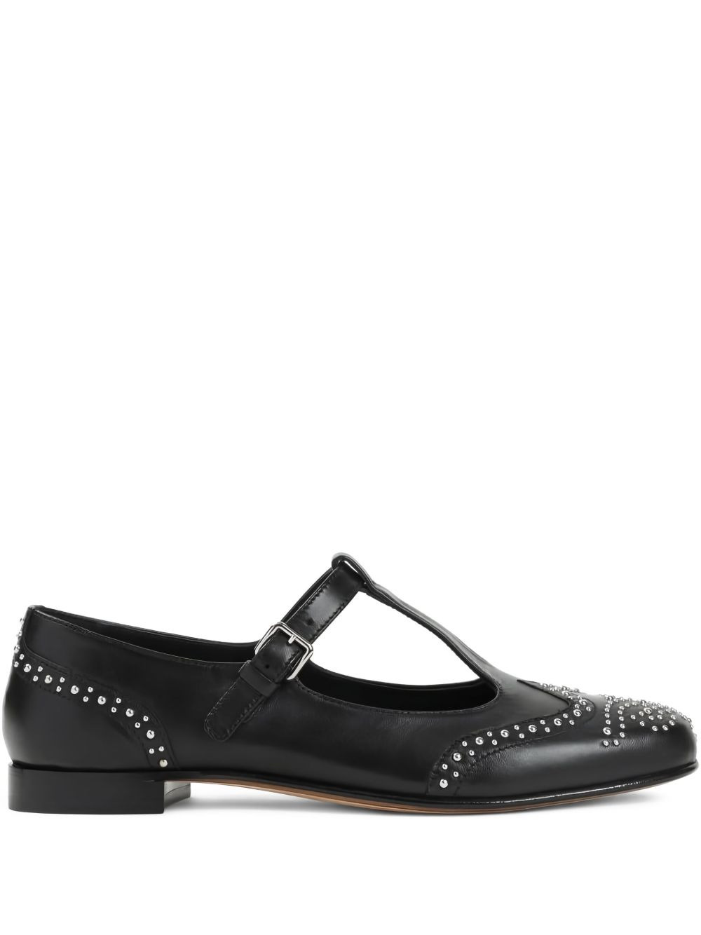T-bar studded flat pumps - 1