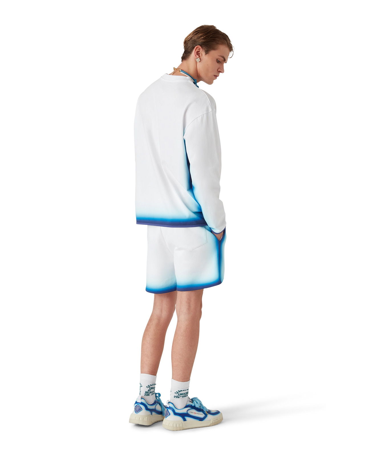 Blue Fade Long Sleeve T-Shirt | Casablanca Paris - 3
