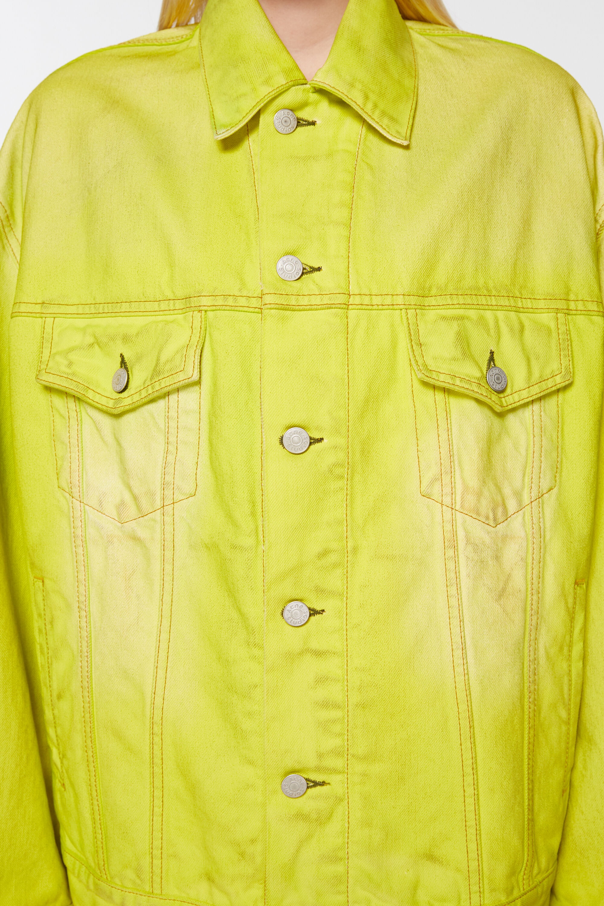 Denim jacket - Oversized fit - Neon yellow - 5
