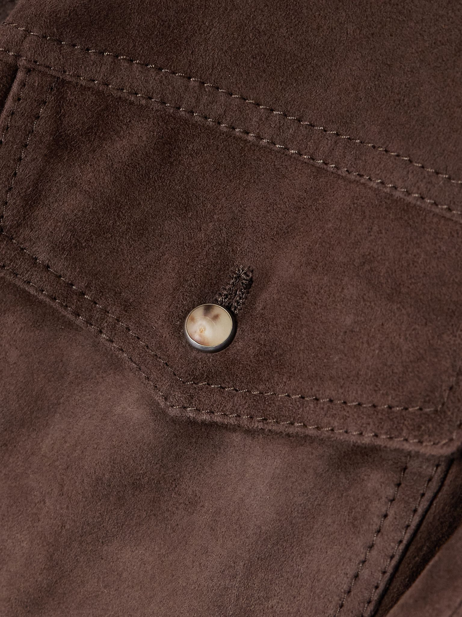 Belted suede coat Brown - 5