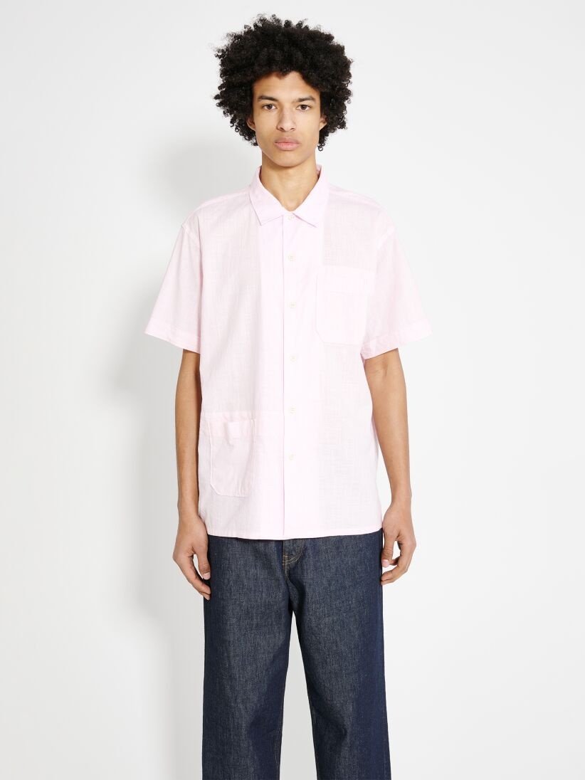 ENGINEERED GARMENTS CAMP SHIRT PINK COTTON HANDKERCHIEF - 1