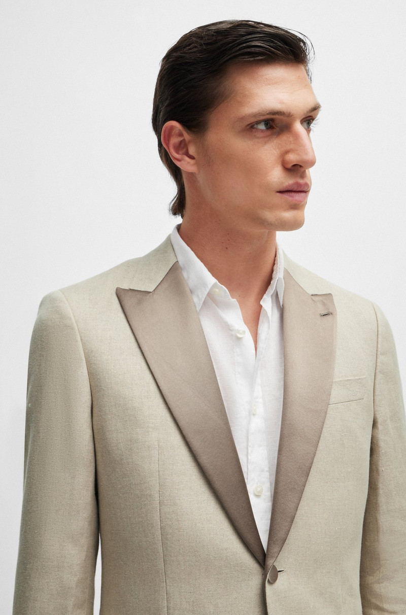 SLIM-FIT TUXEDO IN MICRO-PATTERNED LINEN 5