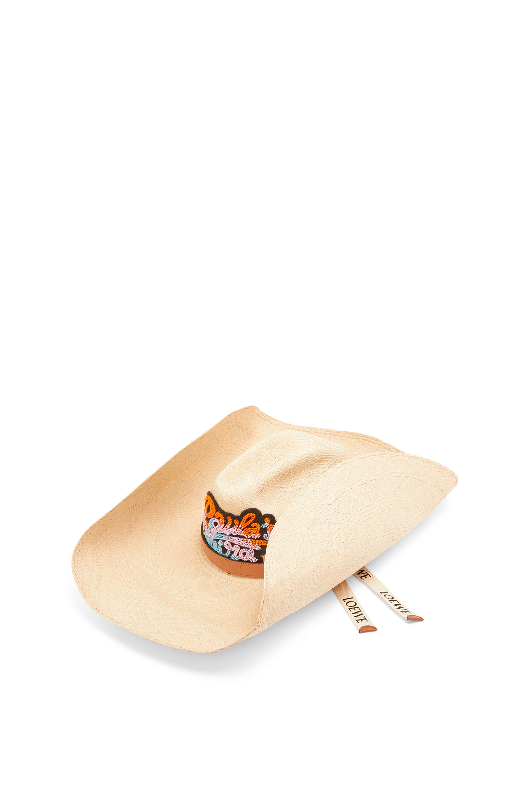 Cowboy hat in toquilla palm and calfskin - 3