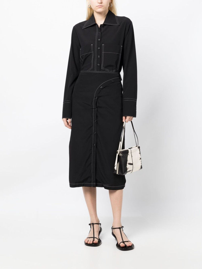 LOW CLASSIC contrasting-stitch straight-cut shirt outlook