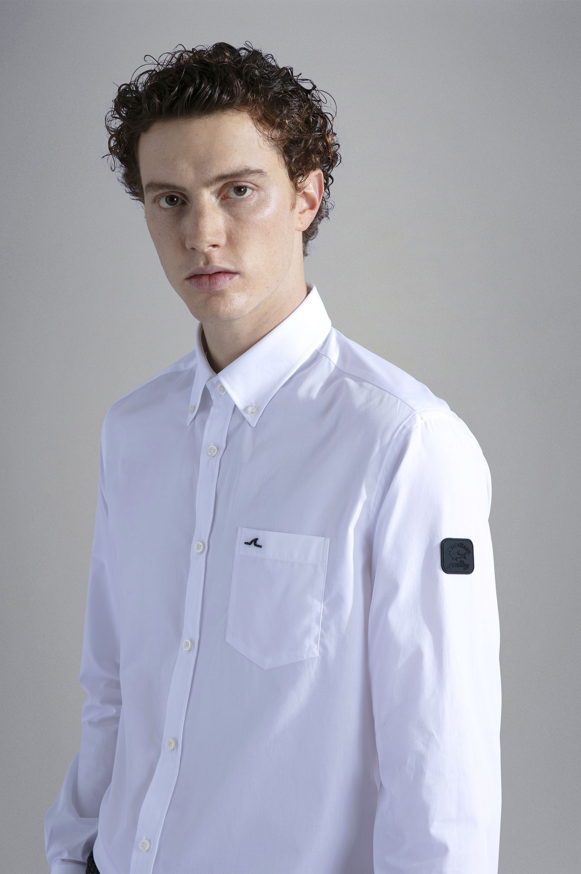 COTTON POPLIN SHIRT WITH SHARK APPLICATION - 5