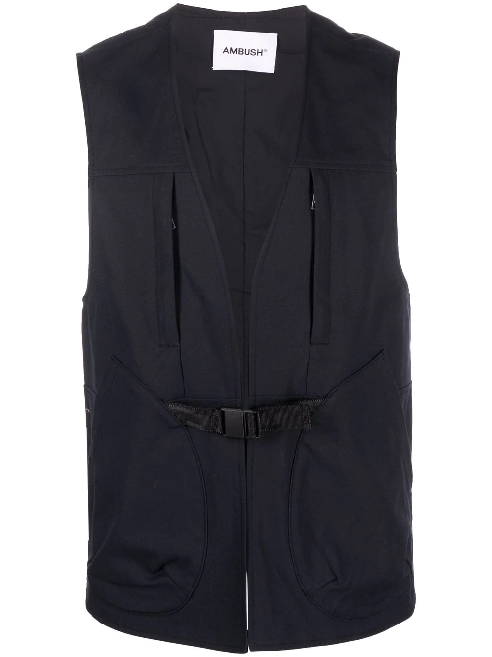 buckle-fastening V-neck gilet - 1