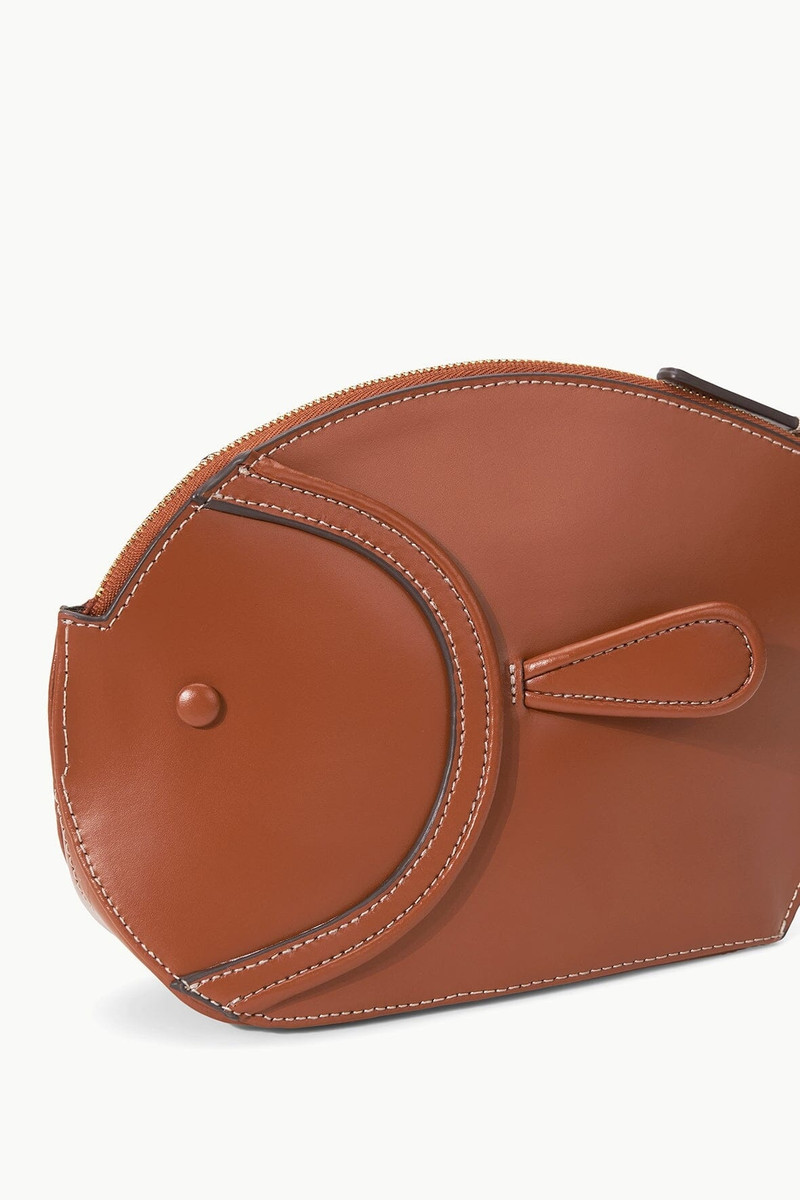 STAUD PESCE LEATHER CLUTCH TAN 6