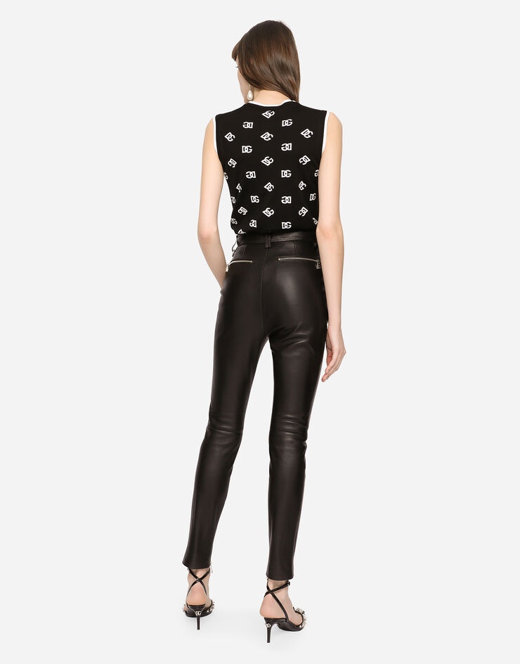 Faux leather jeans with zipper - 3