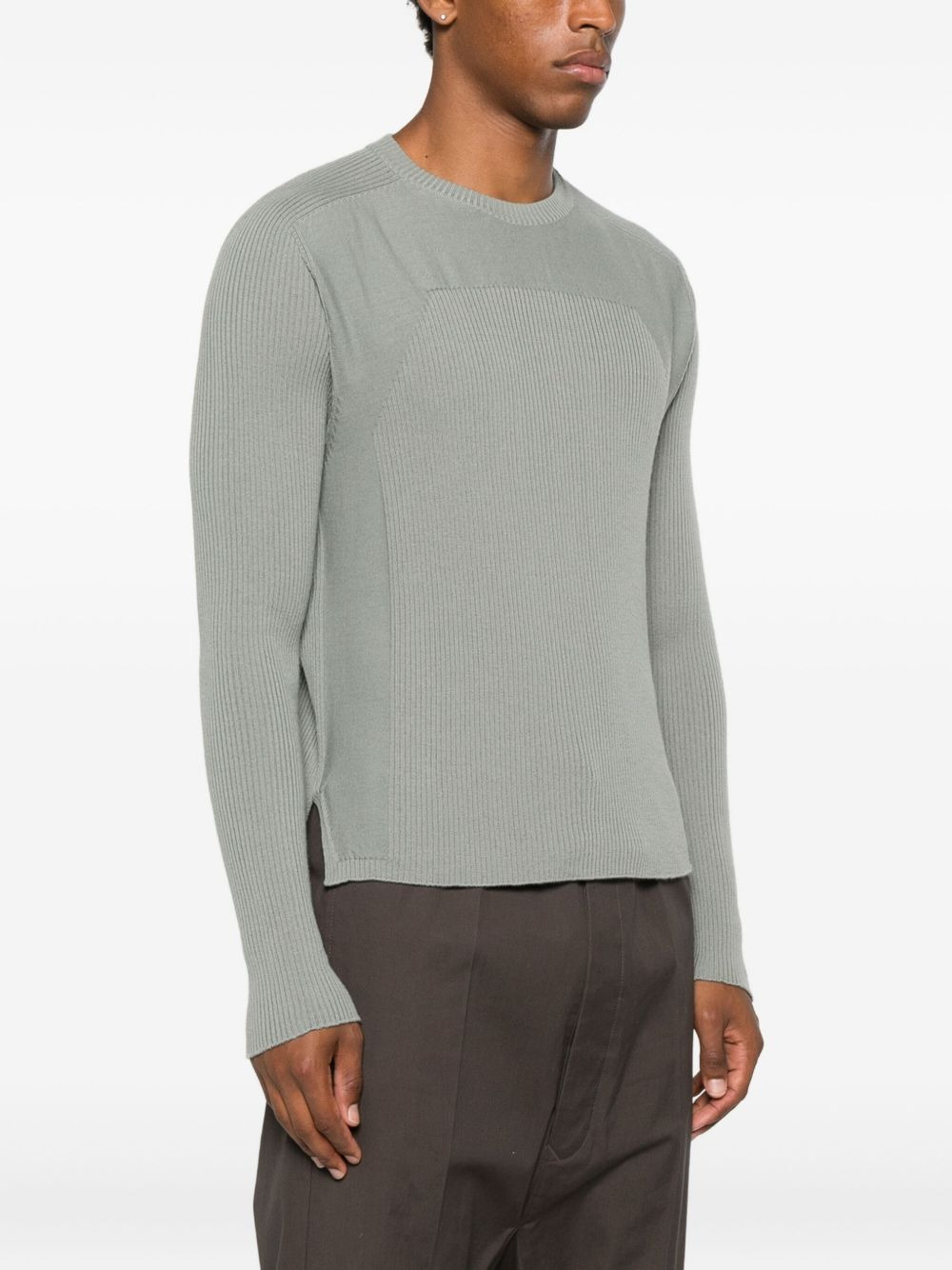 ribbed-panelled sweater - 3