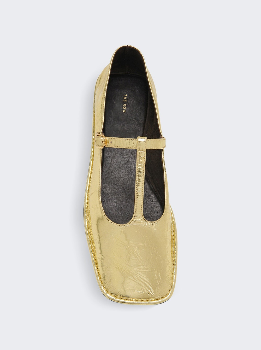 Square T-strap Shoe Gold - 2