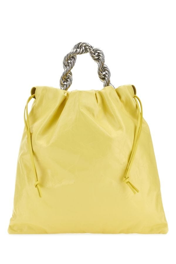 JIL SANDER Yellow Leather Bucket Bag - 1