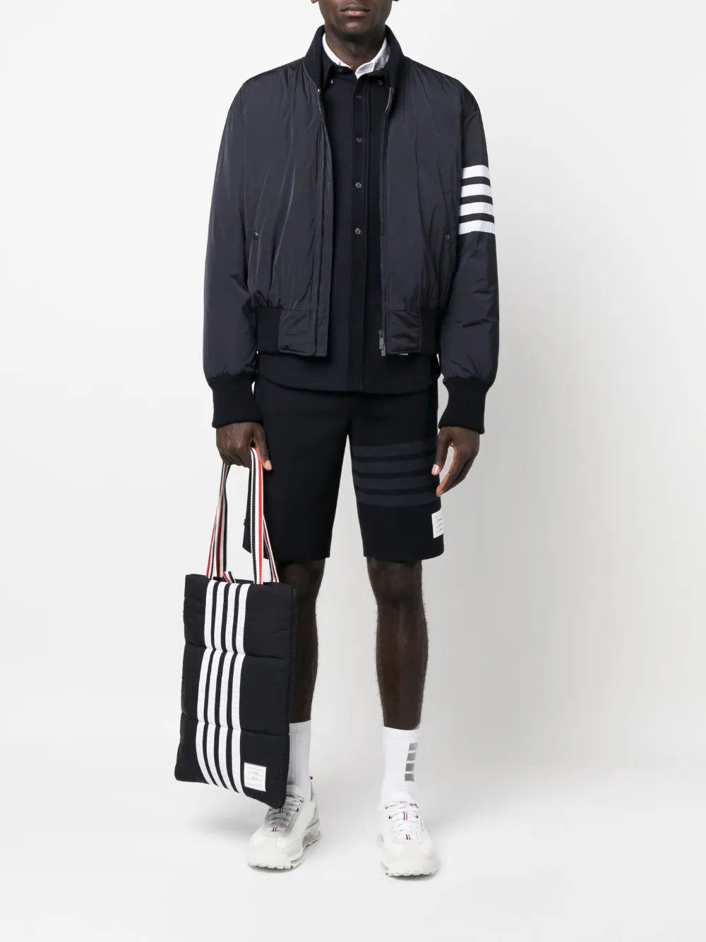 Thom Browne Men Bomber Jacket With 4-Stripe Detail - 2