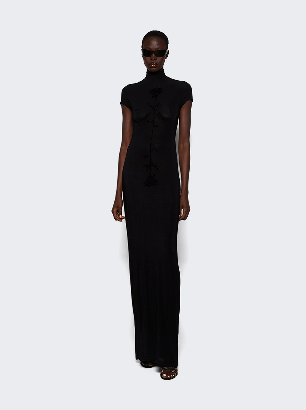 Viscose Jersey Long Dress Black - 5