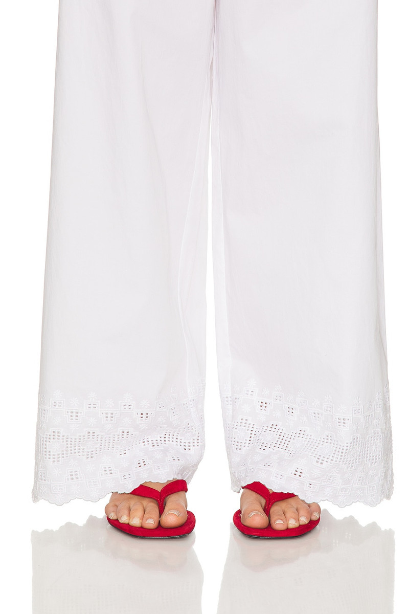 HELSA The Summer Pant With Vintage Swiss Embroidery outlook