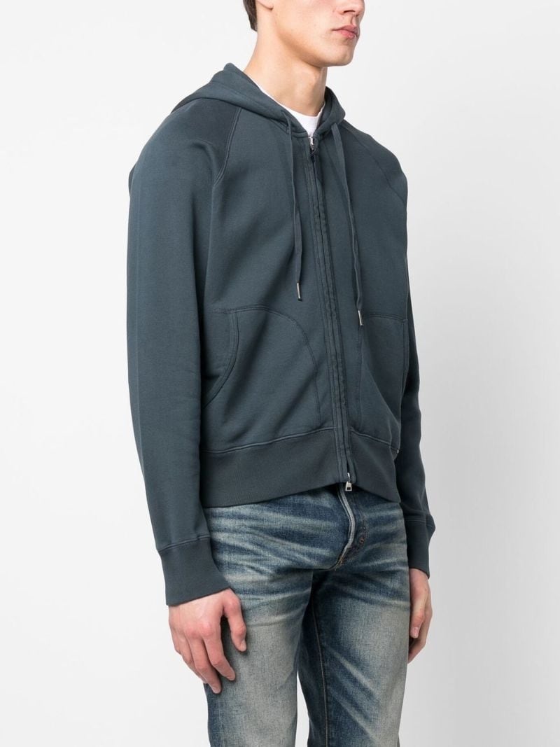 slouchy zipped cotton hoodie - 3