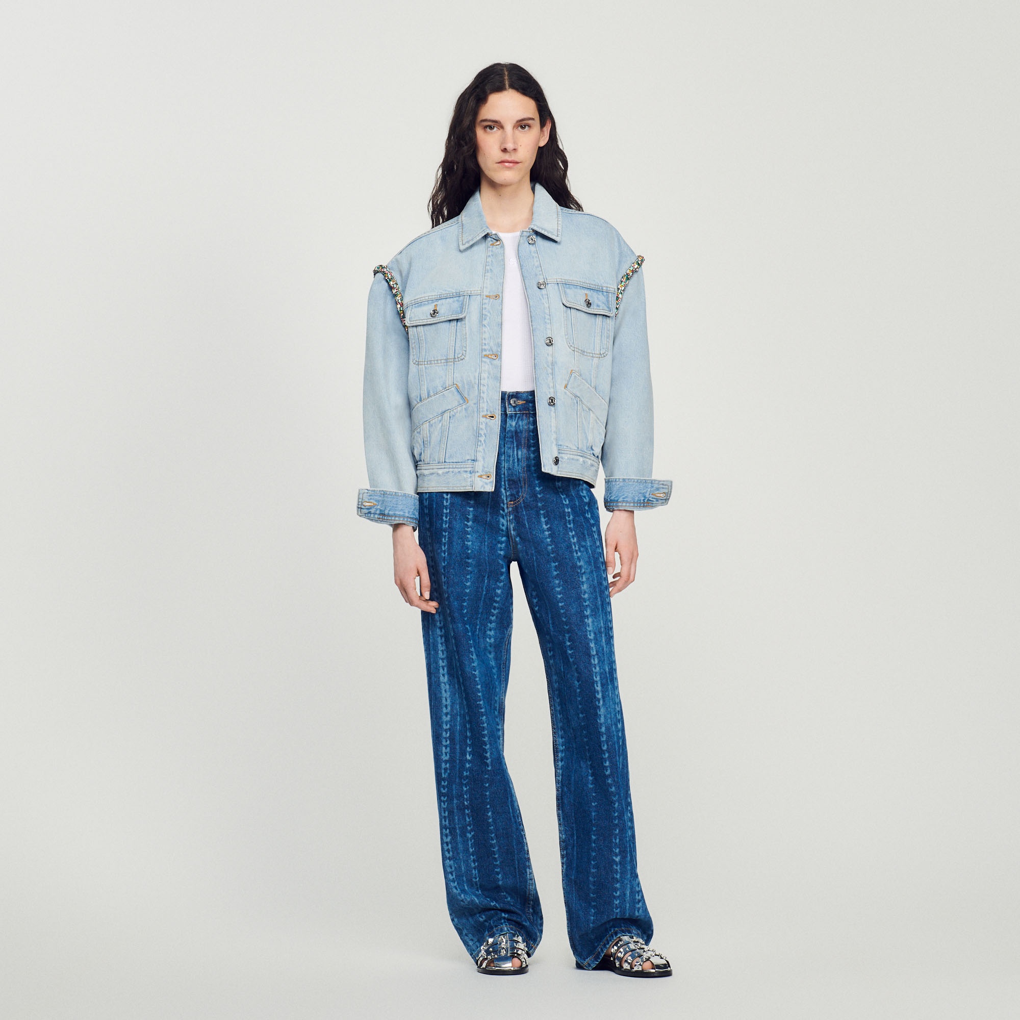 Jean jacket with rhinestones - 2