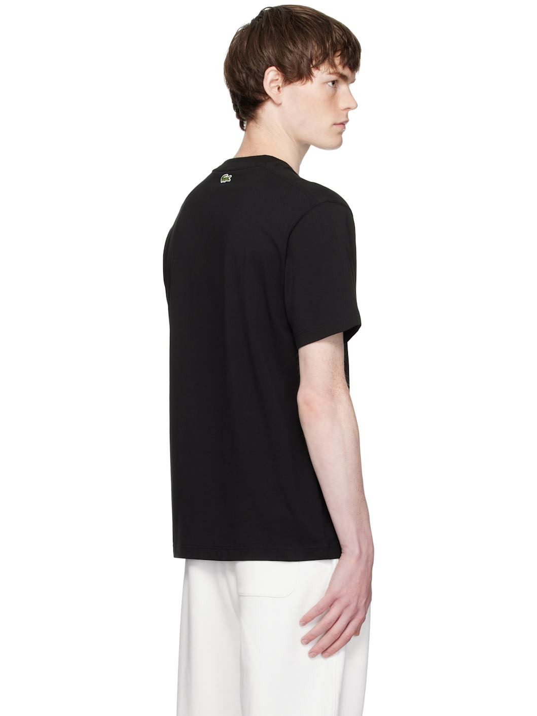 Black Signature Print Cotton T-shirt - 3