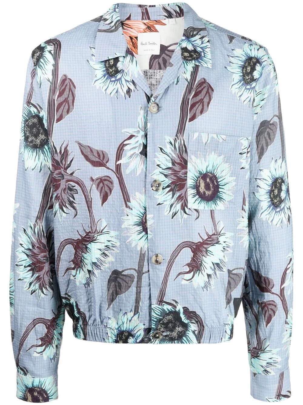 floral-print elasticated-hem shirt - 1