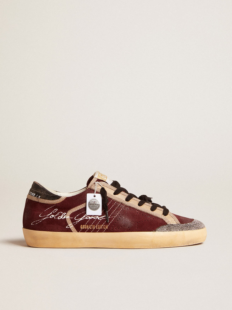 Men’s Super-Star Penstar LAB in burgundy suede with perforated star - 1