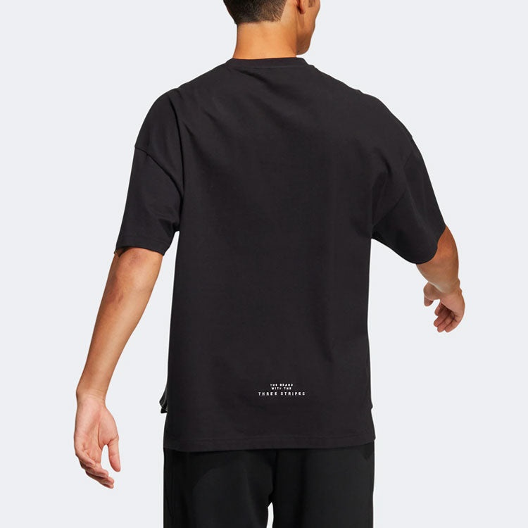 adidas Solid Color Sports Short Sleeve Tee 'Black' HC9979 - 2