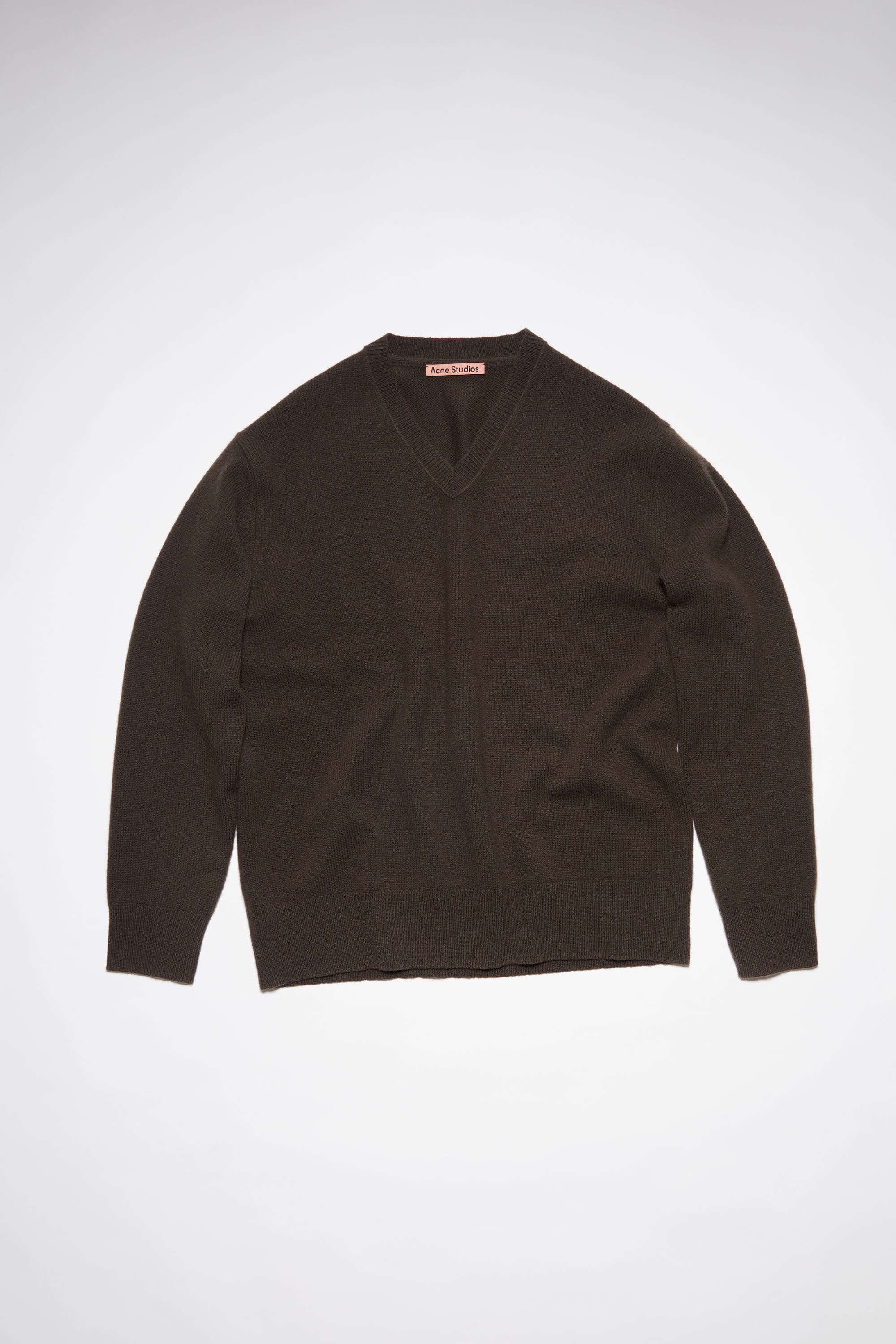 V-neck wool cashmere jumper - Coffee brown - 6